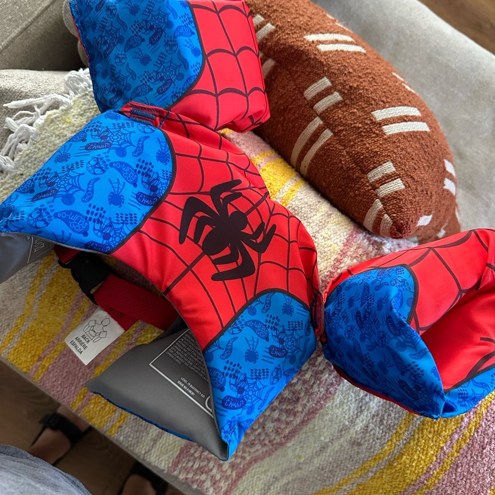 Red and Blue Spider-Themed Swim Vest